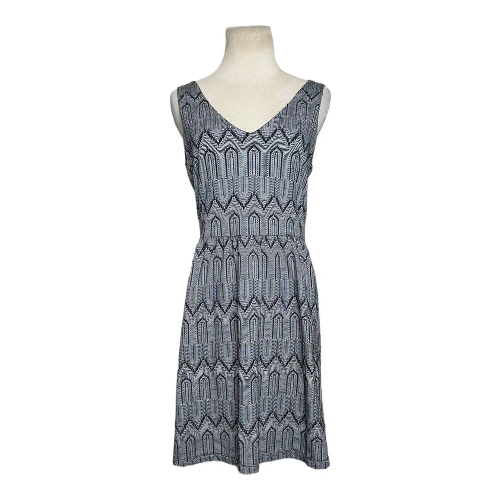 Lucky Brand black gray sleeveless crochet knit mini dress size small